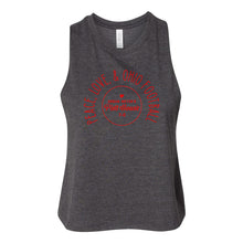 Load image into Gallery viewer, UM Pint House - Peace Love and Football Crop Tank

